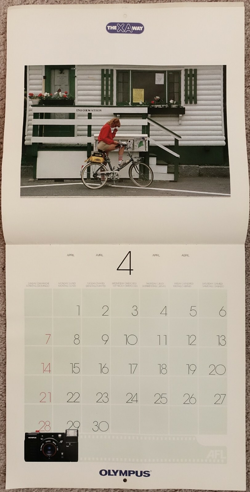 Rare Olympus XA 1985 Promo Calendar MINT !