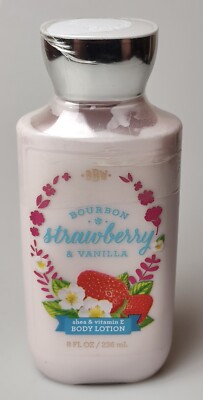 New! Bath & Body Works Bourbon Strawberry & Vanilla Body Lotion 8 oz Retired