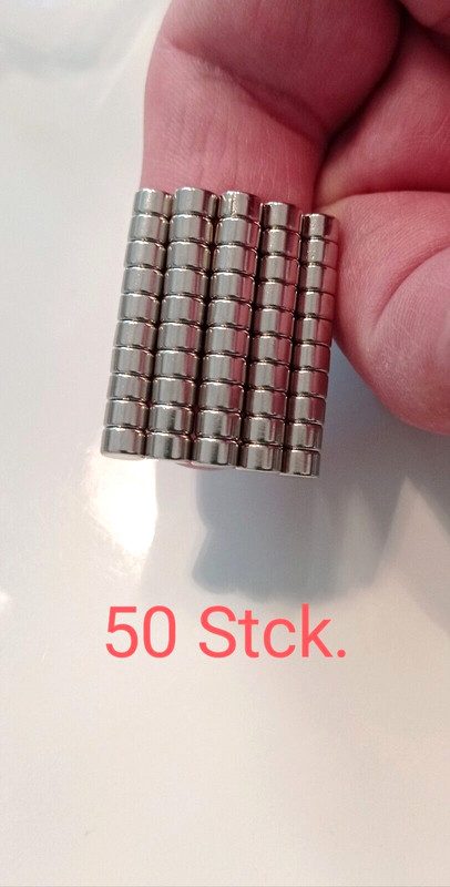 Neodym Magnete, Rund, GrÃ¶ÃE: 5 X 3 Mm, Superstark 50 St. Incl. Stabiler Klappbox