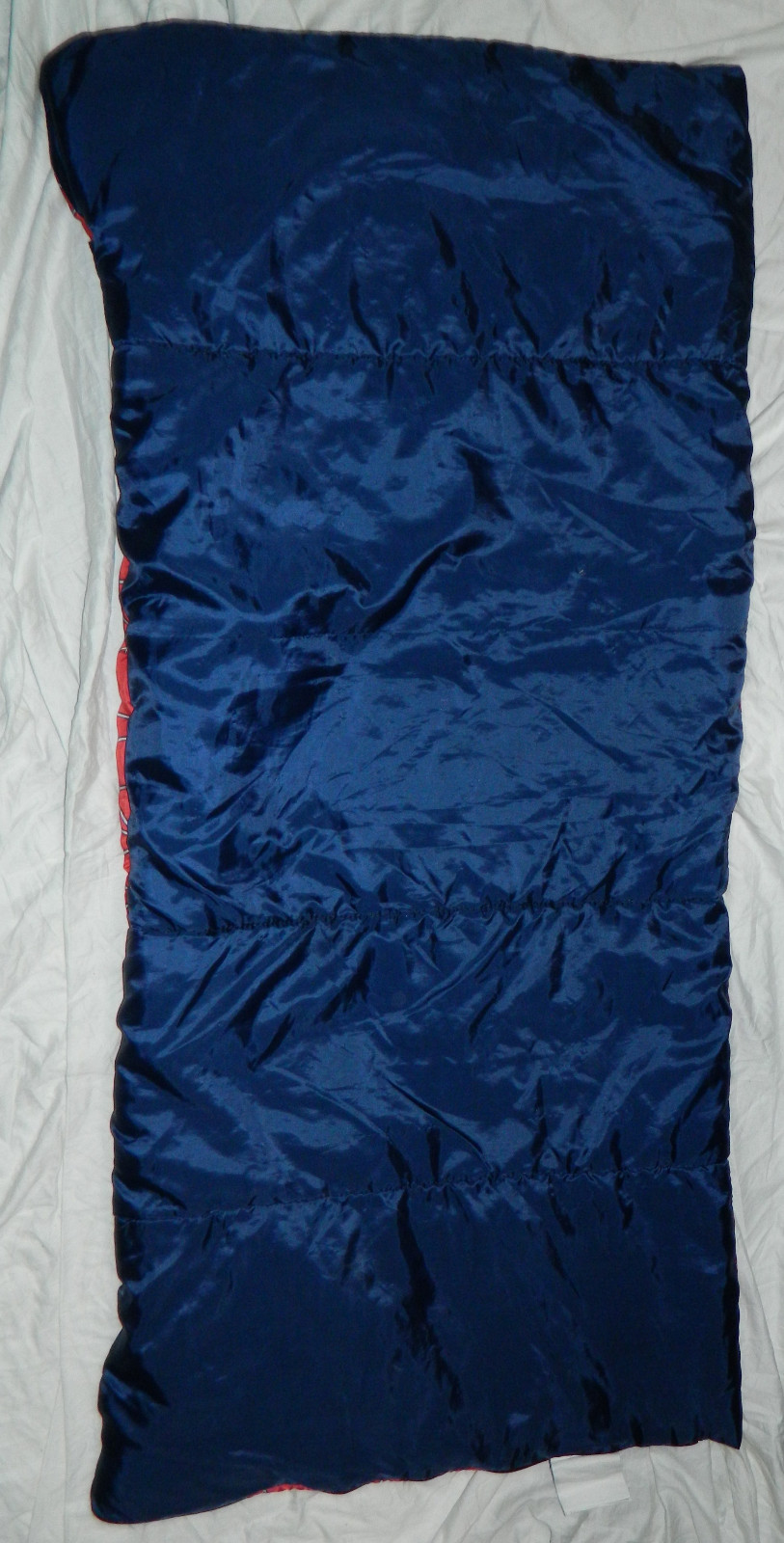 Youth Marvel Spider-Man Reversible Sleeping Bag measures 56x28