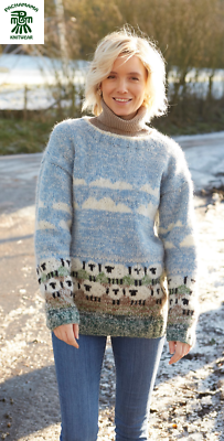 Pachamama Hand Knitted 100 Wool Jumper Sweater HAZY SHEEP BNWT