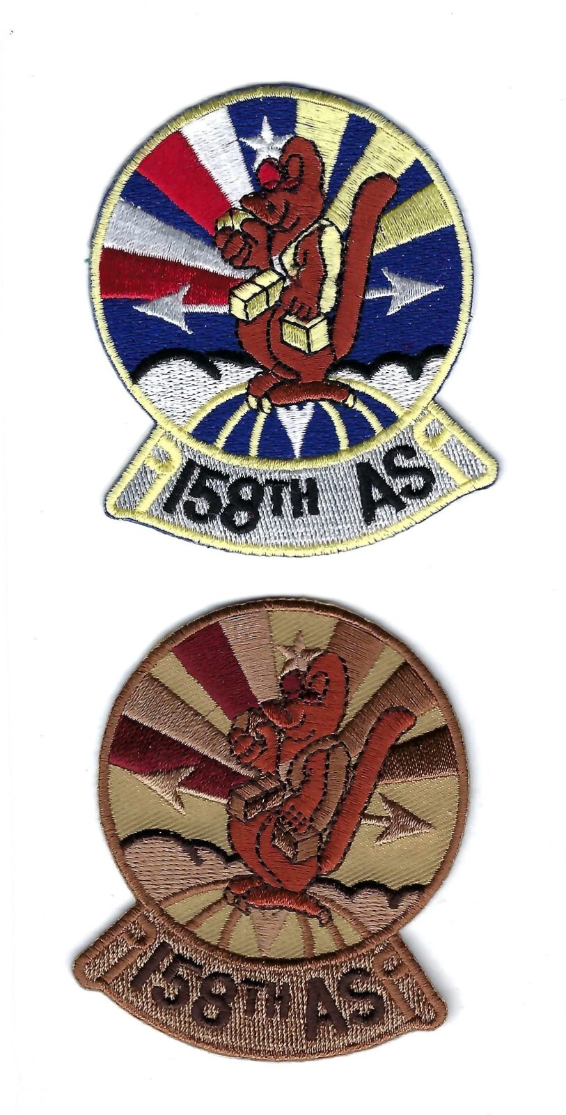 PATCH USAF 158TH AIRLIFT SQ AS PAIR GEORGIA AIR NATIONAL