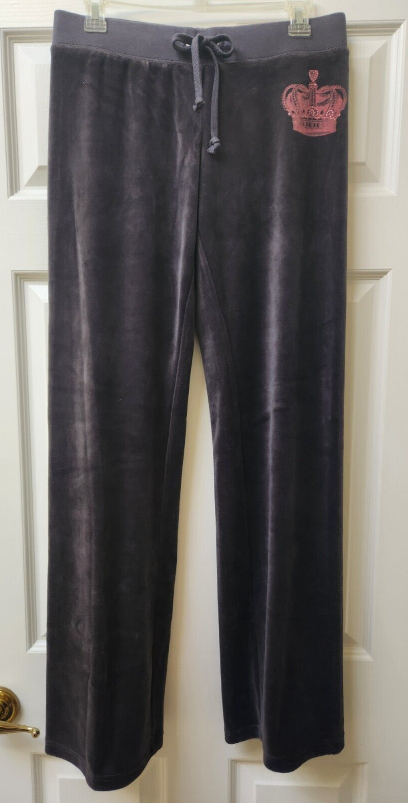 Juicy Couture Pants Gray Velour Low Rise Wide Leg