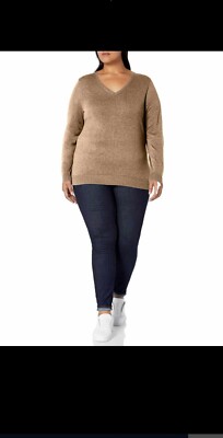 Amazon Essentials Women's Plus Size Lightweight Vneck Burgundy 4XL 