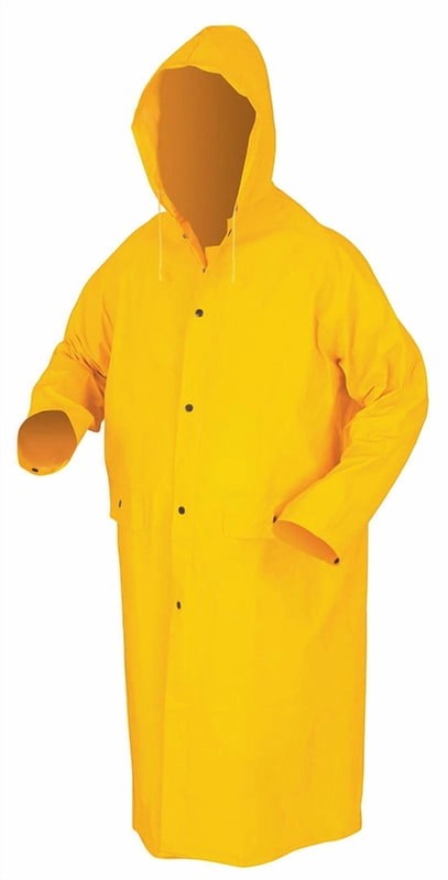 Classic 200CL Series Waterproof Raincoat with Detachable Hood, Yellow, Pvc/Poly
