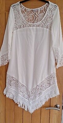 Bpc Selection Ladies Ivory Lace Dress Cover Up Size 10 Brand New