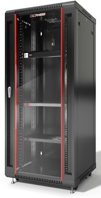 27U SERVER RACK IT DATA NETWORK CABINET PDU FAN 2 SHELVES (24''w x24''d x51''h)