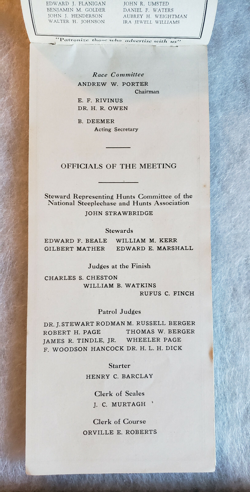 1928 Pickering Hunt - Valley Forge PA - Steeplechase Hunt Program - Horse Racing