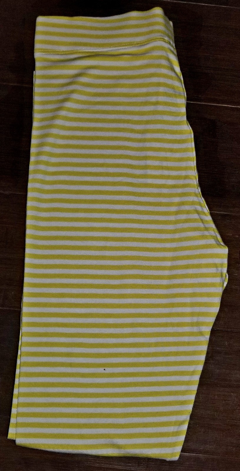 mini boden leggings full length yellow and white stripes size 11-12 nwt