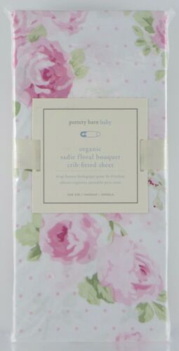 Pottery Barn Kids Sadie Floral Bouquet Organic Crib Fitted Sheet  
