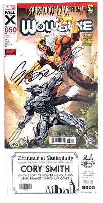 WOLVERINE #50 SIGNED BY CORY SMITH W/COA CVR A YU 2024 MARVEL COMICS NM