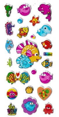 3D puffy Stickers FLOWERS BUTTERFLIES  flower butterfly #JA-1860