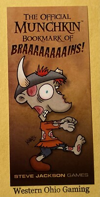 Munchkin Official Bookmark of Brains NEW Steve Jackson Games