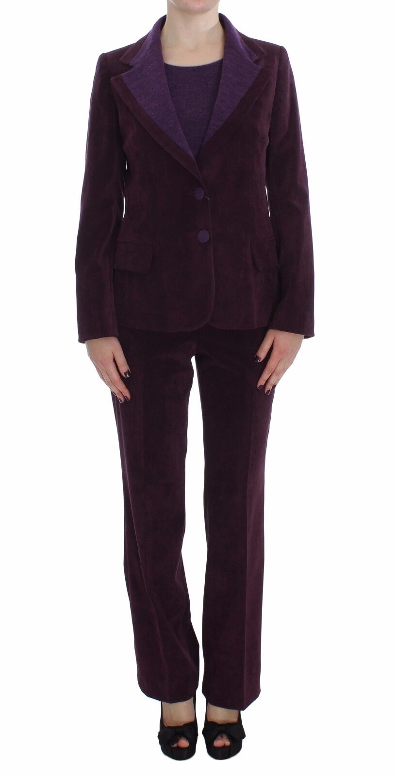 BENCIVENGA Костюм, пиджак, брюки, рубашка, фиолетовый шерстяной комплект s. IT42 / US8 / M Рекомендуемая розничная цена 660 долларов США.