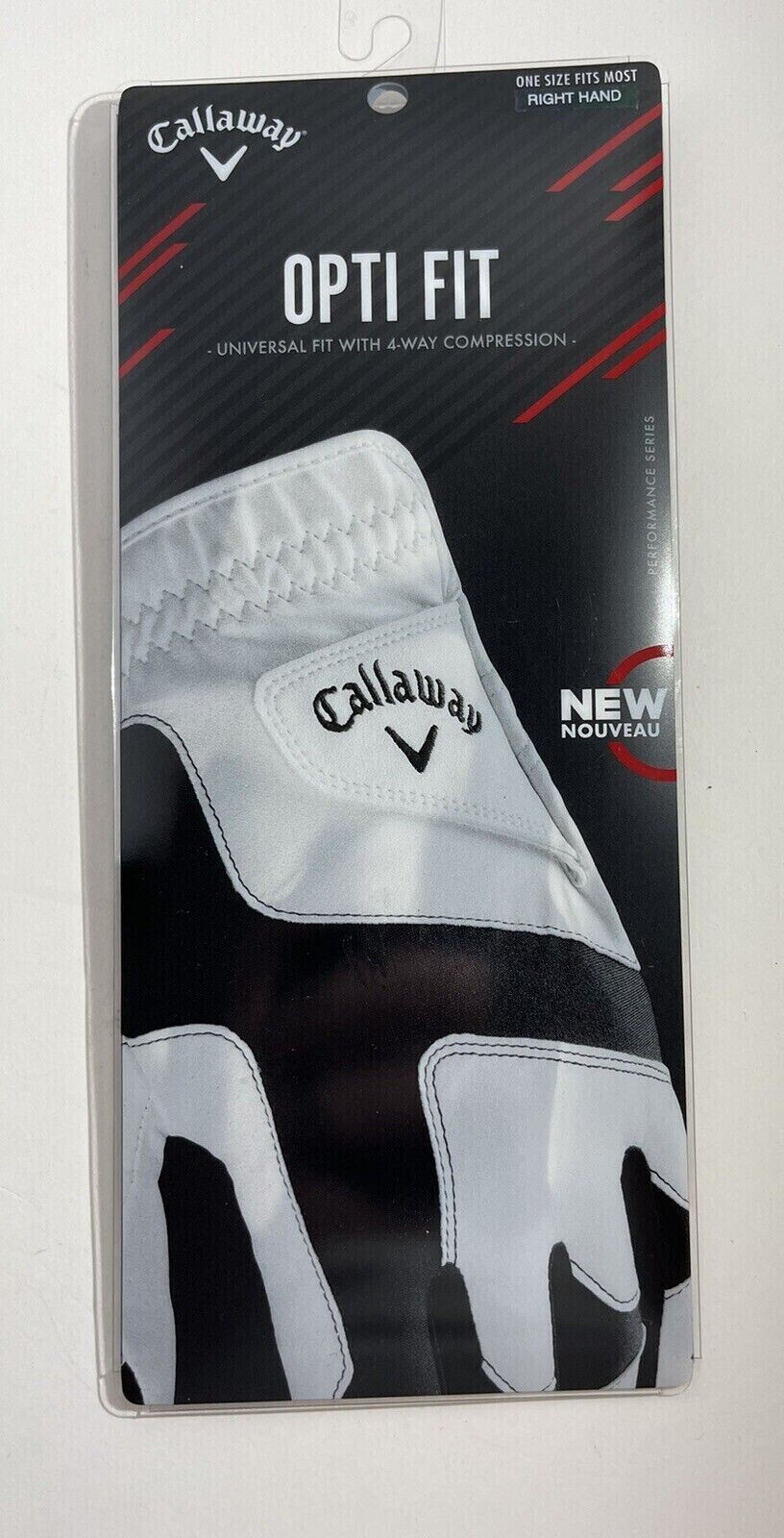 Callaway OPTI FIT Adult Golf Glove, One Size Fits Most, Goes on Right Hand NEW