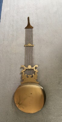 Vintage Metal Gold Hermle / Kieninger Clock Lyre Pendulum Made in Germany 48''T