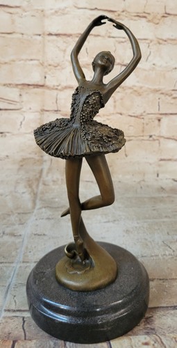 Art Deco Cute Child Ballerina a Bronze Trophy Sculpture Hot Cast Figurine Decor