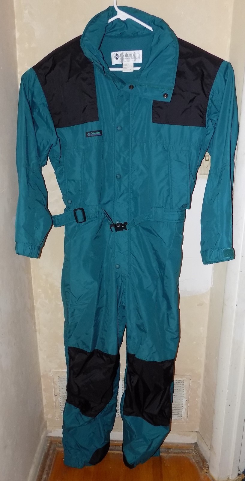 Columbia Mens Green Black Nylon Full Snow Ski Suit Size Medium