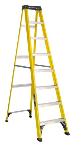 Ladder 8' Fiberglass Step Ladder, 12' Reach, 250 lbs Load Ca