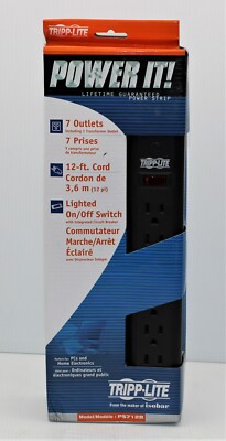 Tripplite | PS712B | Outlet Power Strip 15A 5-15R 12 Ft Cord 120V Black