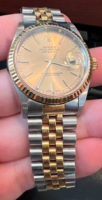 ROLEX VINTAGE Oyster Perpetual 16233 36MM Champagne Dial Datejust C.