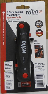 Wiha 35195 Folding 7 Piece PocketStar Metric Hex-Key Set