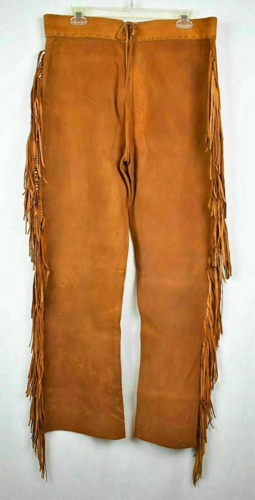Pre-owned Handmade Mens Western Cowboy Brown Suede Leather Mountain Man Fringes Shirt & Pant Wsp302