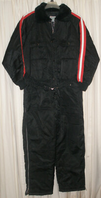 VTG 1980's OUTDOOR EXCHANGE / SNOW SKI SNOWMOBILE SUIT / BLACK Sz Lg 42-44 EUC!!