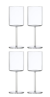 Modo Red Wine Glass (Set of 4), Geometric Wine Glasses for Red Wine, Dishwash...