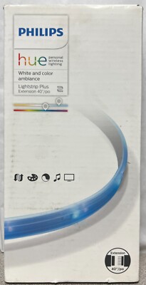 Philips - Hue White and Color Ambiance 40-Inch LightStrip Plus Extension - White