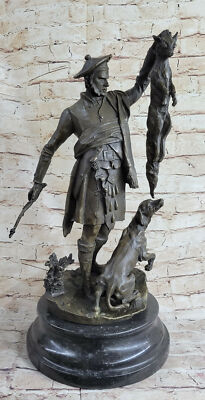 Fox Hunt Club Scent Hound Unique Bronze Sculpture on Marble Base by Mene
