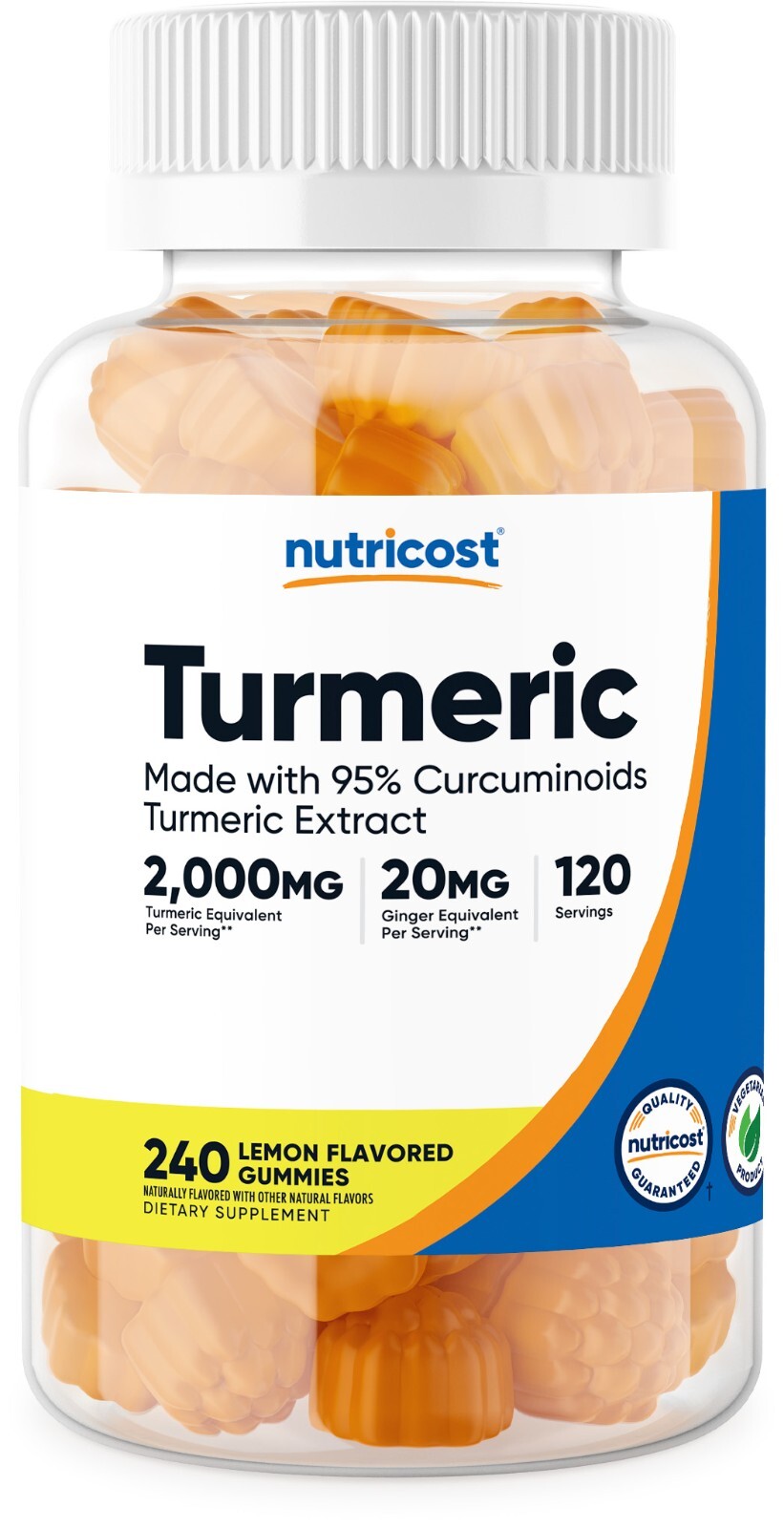 Nutricost Turmeric Gummies (240 штук), 95% куркуминоидов, 120 порций