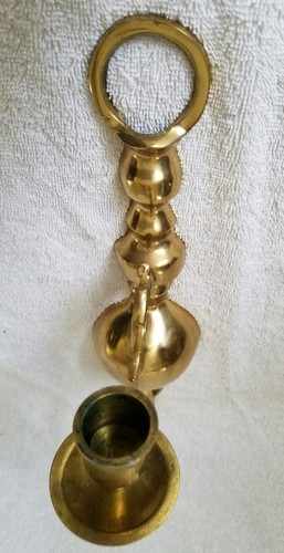 Vintage Heavy Brass Wall Sconce Single Candle Holder