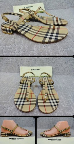 サンダル・ミュール Burberry Urchin Sandals - Burberry - Leather - Beige Leather sandal Burberry Beige size 38.5 EU in Leather - 44660407