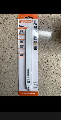 Warrior 9'' metal Pruning 5 Pack 68038 Reciprocating Saw Blades Universal Shank