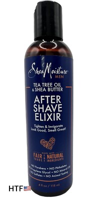 Shea Moisture Tea Tree Oil & Shea Butter After Shave Elixir, 4 Oz NEW