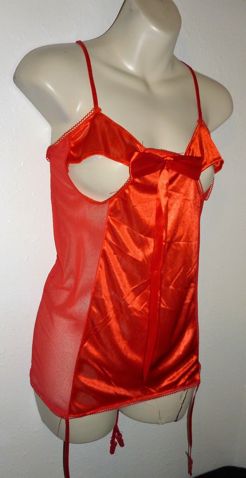 New! Sheer Red Holiday Intimate Sz  XL Babydoll Teddy Lingerie Matching Panties