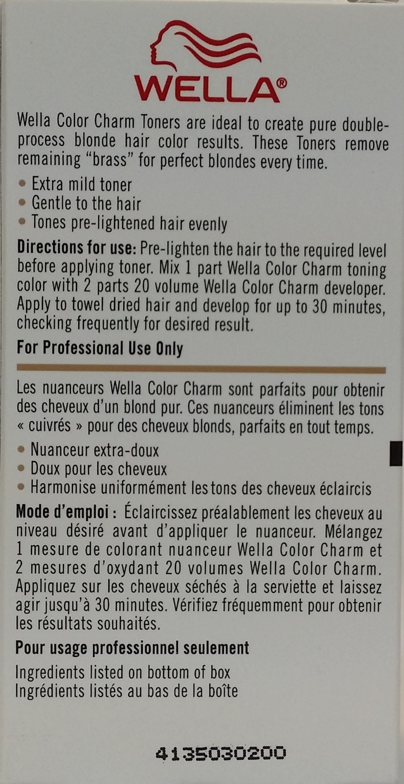 T18 Wella Color Charm Permanent Liquid Hair Toner 1 4oz