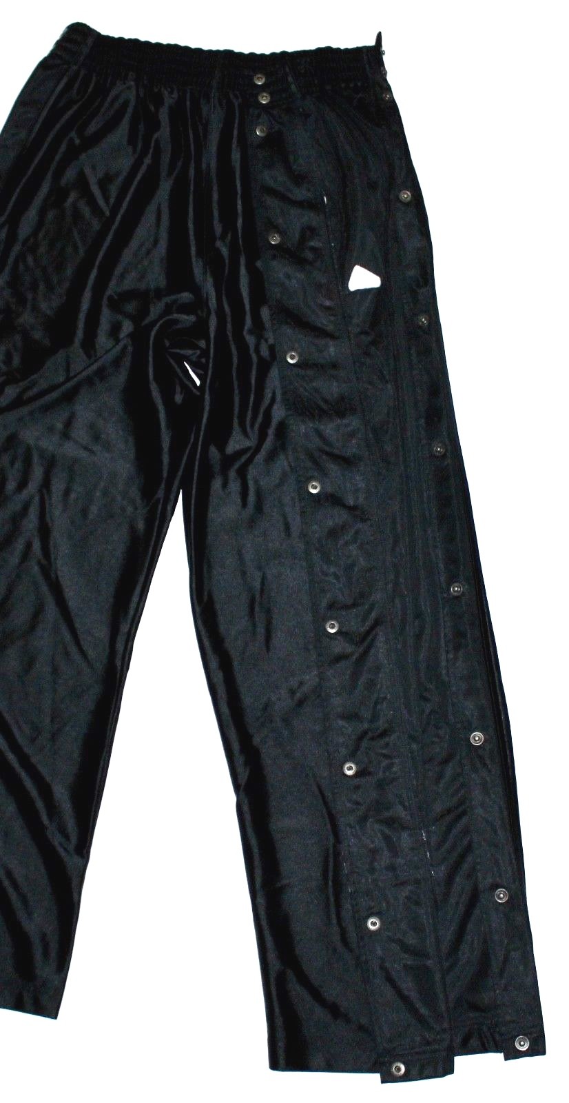 Adidas Mens L Solid Black Pull On Breakaway Side Snap Athletic Sweatpants