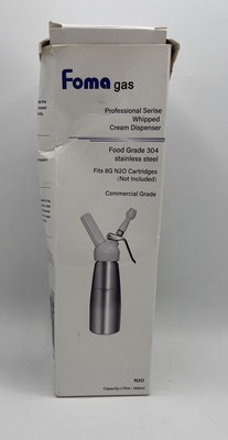 Foma Gas Professional Whipped Cream Dispenser, Stainless, Large, Food Service
