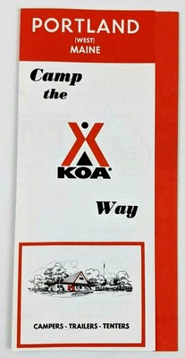 1970s Portland Maine KOA Kampground Vintage Travel Brochure Saco River Camping