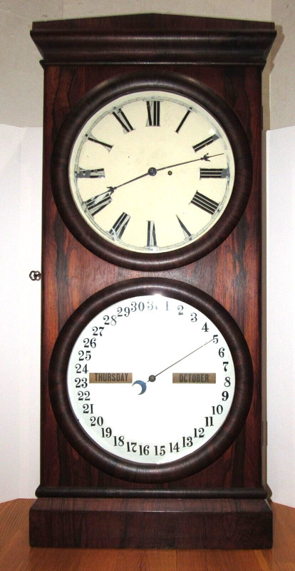 Antique Seth Thomas Office No. 2 Calendar Double Dial Weights