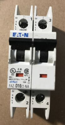 Eaton FAZ-D10/2-NA Miniature Circuit Breaker, 10A, 2 Pole, D Curve, 480Y/277VAC