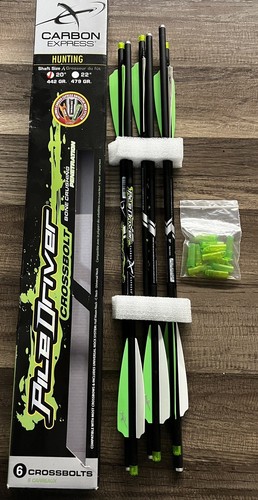 NEW CARBON EXPRESS ARCHERY PILEDRIVER 20" CROSSBOW ARROWS, 6