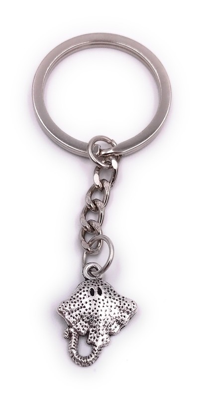 Stachelrochen Tueur Raies Fleckig Porte-ClÃ©S Remorque Argent En MÃ©Tal