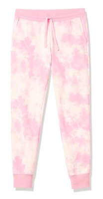 NWT Amazon Essentials Women's Pink Tie Dye Fleece Jogger Sweatpants (Size XL)