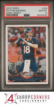 2013 TOPPS #200 PEYTON MANNING BRONCOS HOF DARK JERSEY PSA 10 F3913179-599