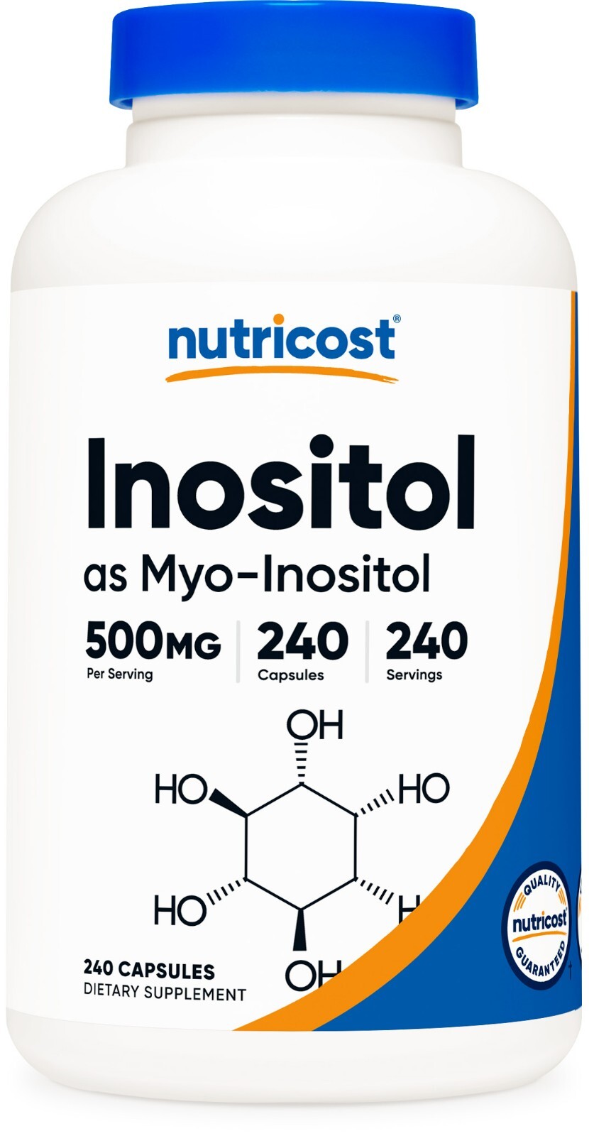 Nutricost Inositol Capsules 500 мг, 240 капсул - без ГМО и глютена