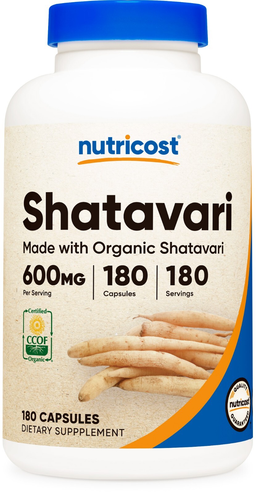 Nutricost Shatavari 600 мг, 180 капсул, изготовленных из органического шатавари