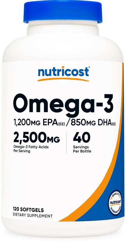 Nutricost Omega 3 Fish Oil - 2500MG, 120 Softgels (40